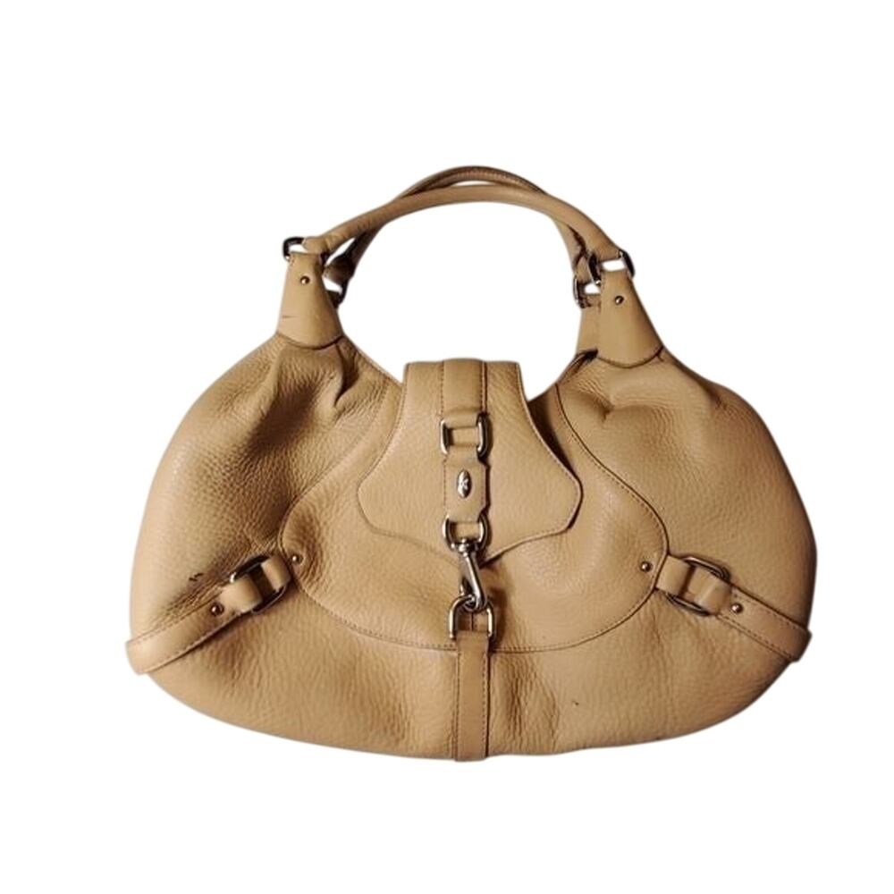 Cole Haan Beige Tan Pebble Leather Purse Bag Handbag